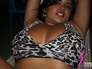 Busty natural latina Andria Zammi posing her monster teen boobs!