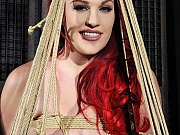 Busty Redhead Paige Bound With Ropes And Suspended In Air 