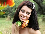 Spring time, blossoms, awaken nature. The film shows how cutie like the feel of the fresh breeze caressing her naked body.
