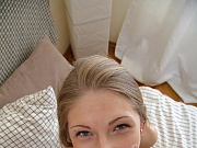Horny teenager taking a big boner between her damp lips 