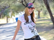 Danielle wears some skater gear 