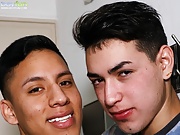 A meet up in the park, leads to two Latino twinks fucking bareback. 