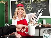 60 plus blonde Dawn Jilling goes topless inside a cafe