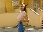 Super sexy Regan Budimir posing in jeans