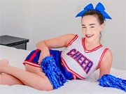 Busty cheerleader Rissa May fucks a star player before the game