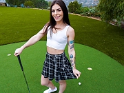 Thalia Rhea gets her tiny snatch drilled after a game of golf