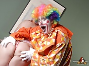 Busty tgirl sweetheart banged by a horny clown